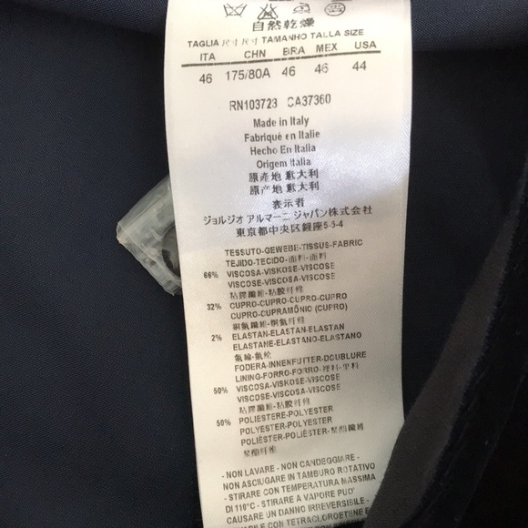 GIORGIO ARMANI Blue Velvet Viscose Blend Trousers Size Large - Picture 11 of 13